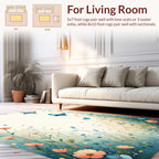 Whimsical Butterflies Floral Garden Design Rug