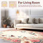 Floral Butterfly Garden Vintage Design Rug