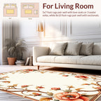 Elegant Coral Floral Vine Pattern Rug