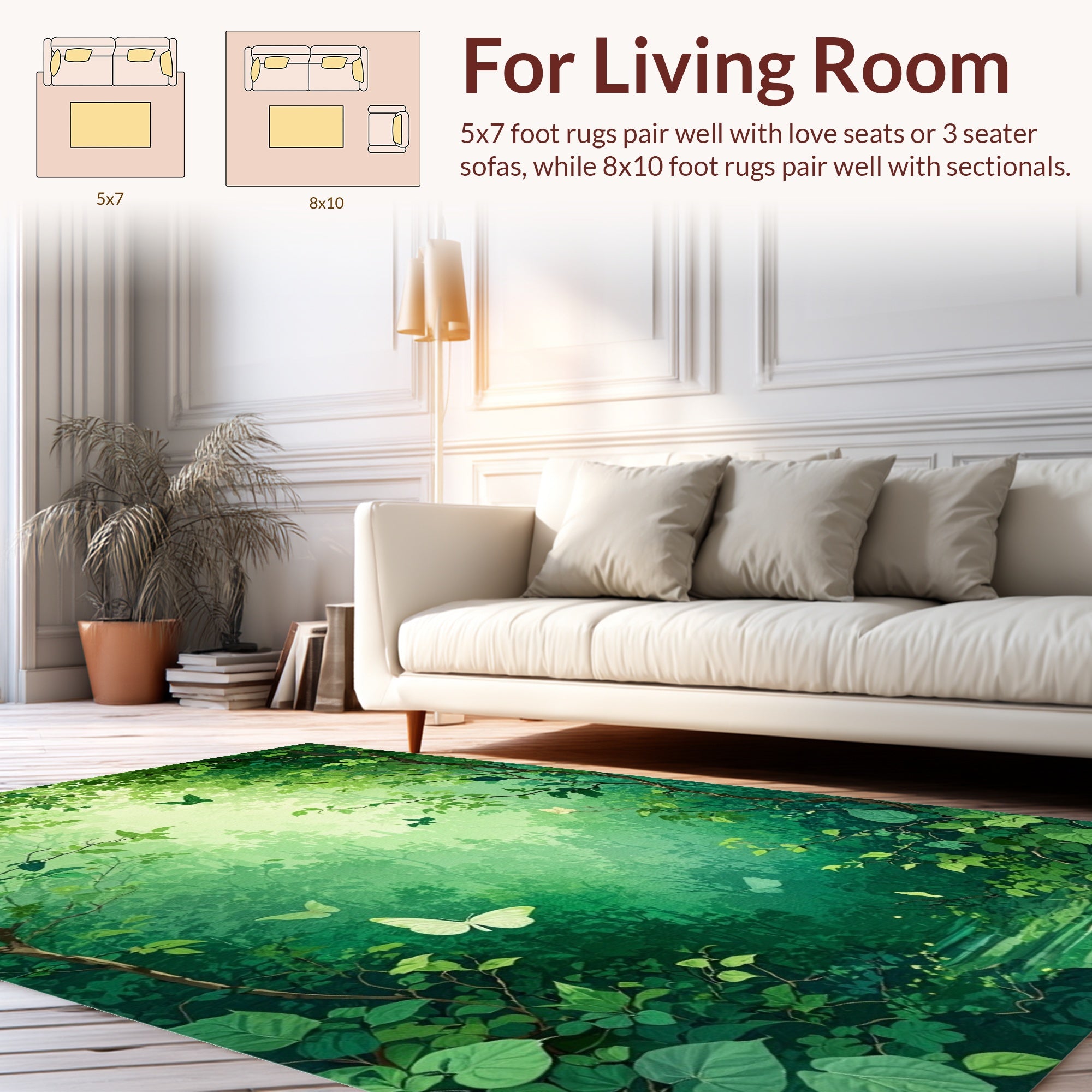 Enchanted Forest Butterfly Design Rug