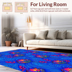Vibrant Floral Swirl Pattern Rug