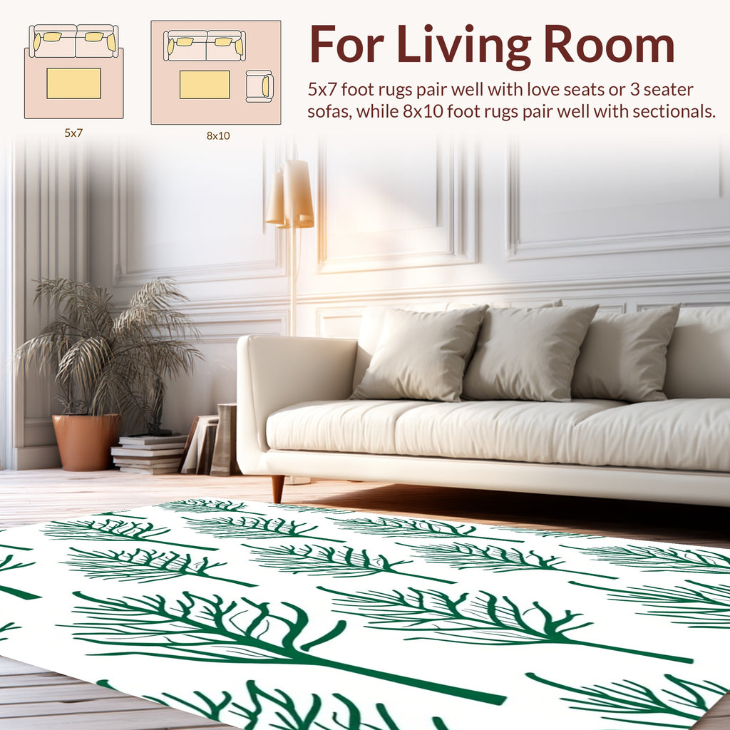 Line Art Forest Pattern Rug