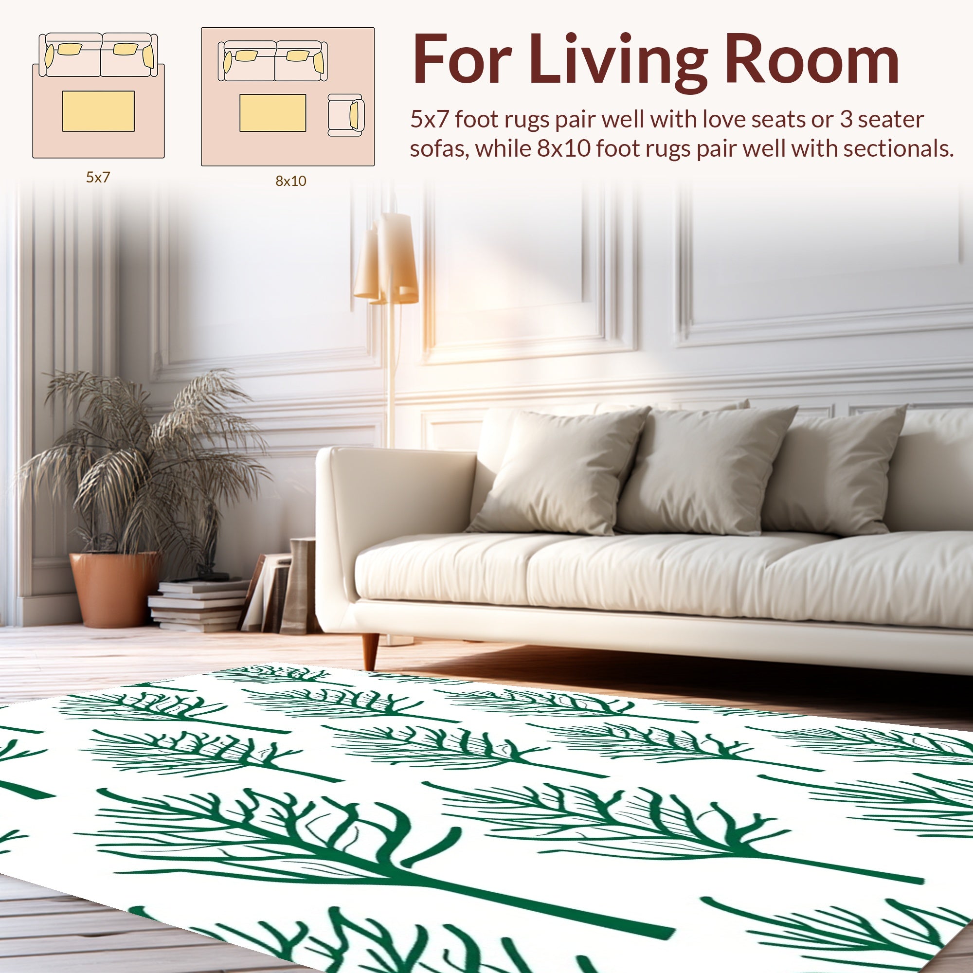 Line Art Forest Pattern Rug