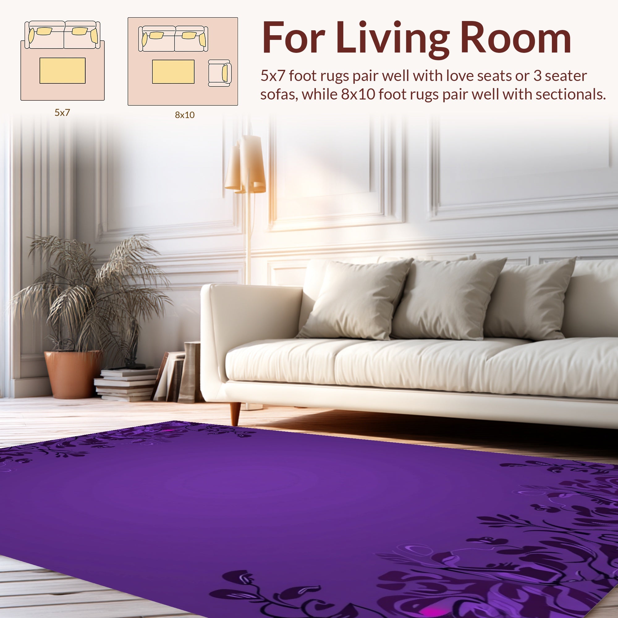 Regal Floral Vines Pattern Rug