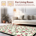 Rose Vine Patterned Floral Rug