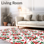 Crimson Berry Floral Vine Rug