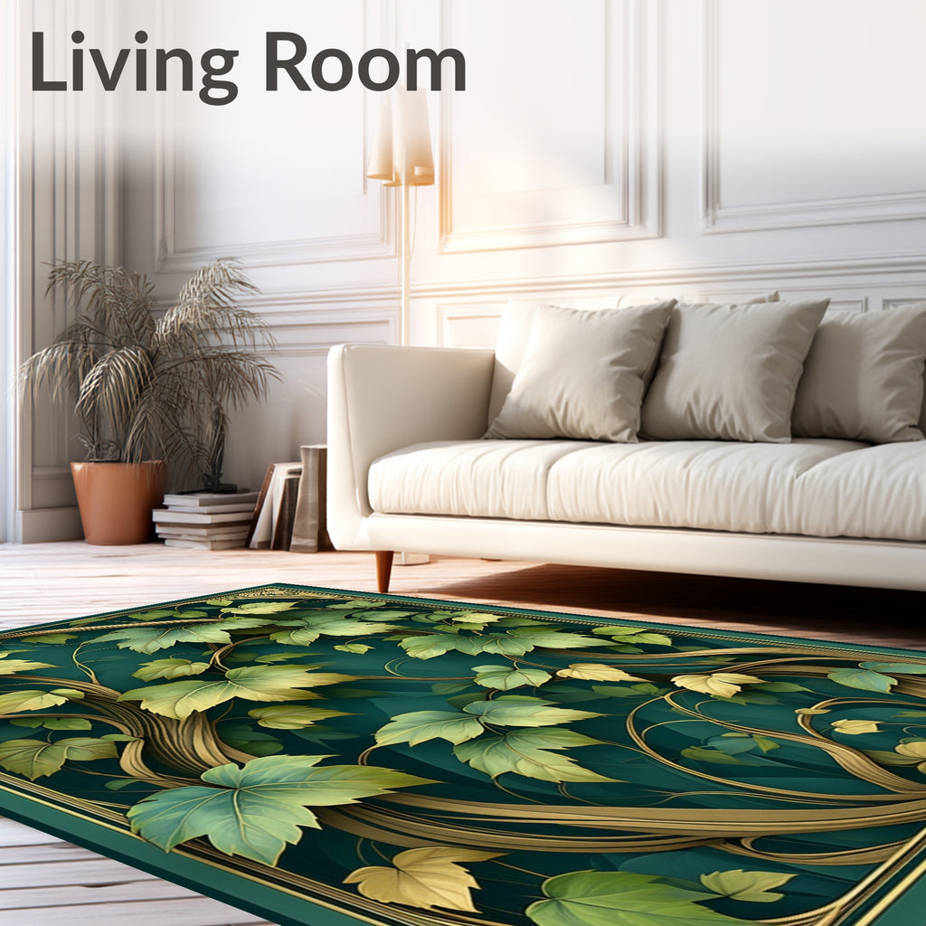 Elegant Botanical Vine Pattern Rug
