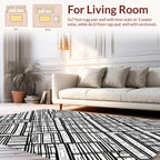Monochrome Linear Geometric Texture Design Rug