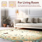 Whimsical Butterflies Floral Meadow Design Rug
