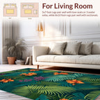 Tropical Bloom Fern Pattern Rug