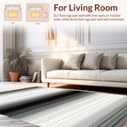 Modern Black White Gradation Stripes Rug