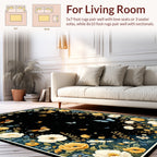 Whimsical Yellow Butterfly Floral Design Rug