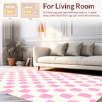 Cute Pink Rounded Squares Pattern Rug