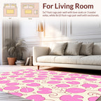 Pink Floral Swirl Pattern Design Rug