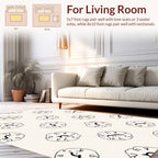 Abstract Hand-Drawn Floral Pattern Rug