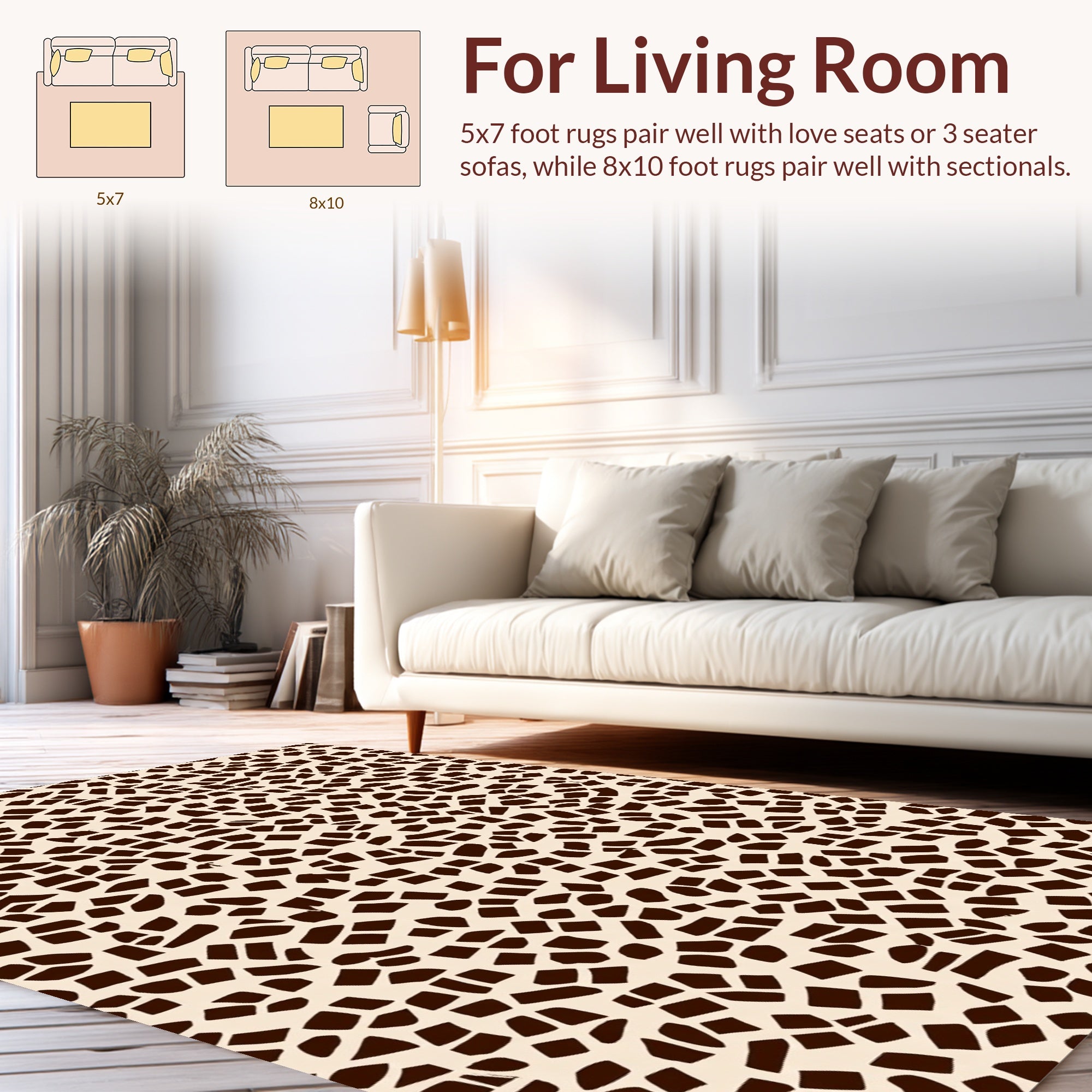 Mosaic Style Brown Dark Pattern Rug
