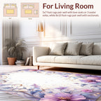 Soft Floral Swirls with Dewdrops Rug