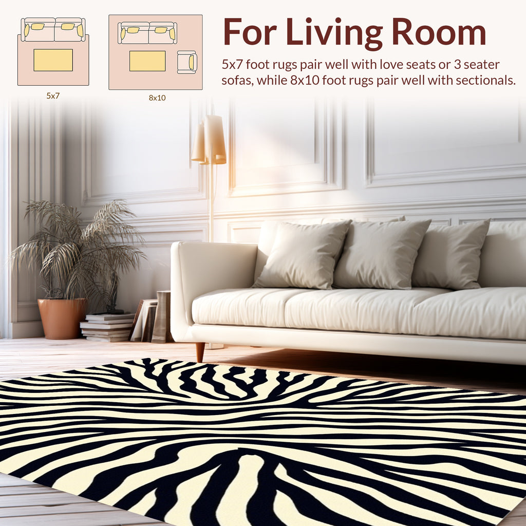 Bold Zebra Striped Warm Hues Rug