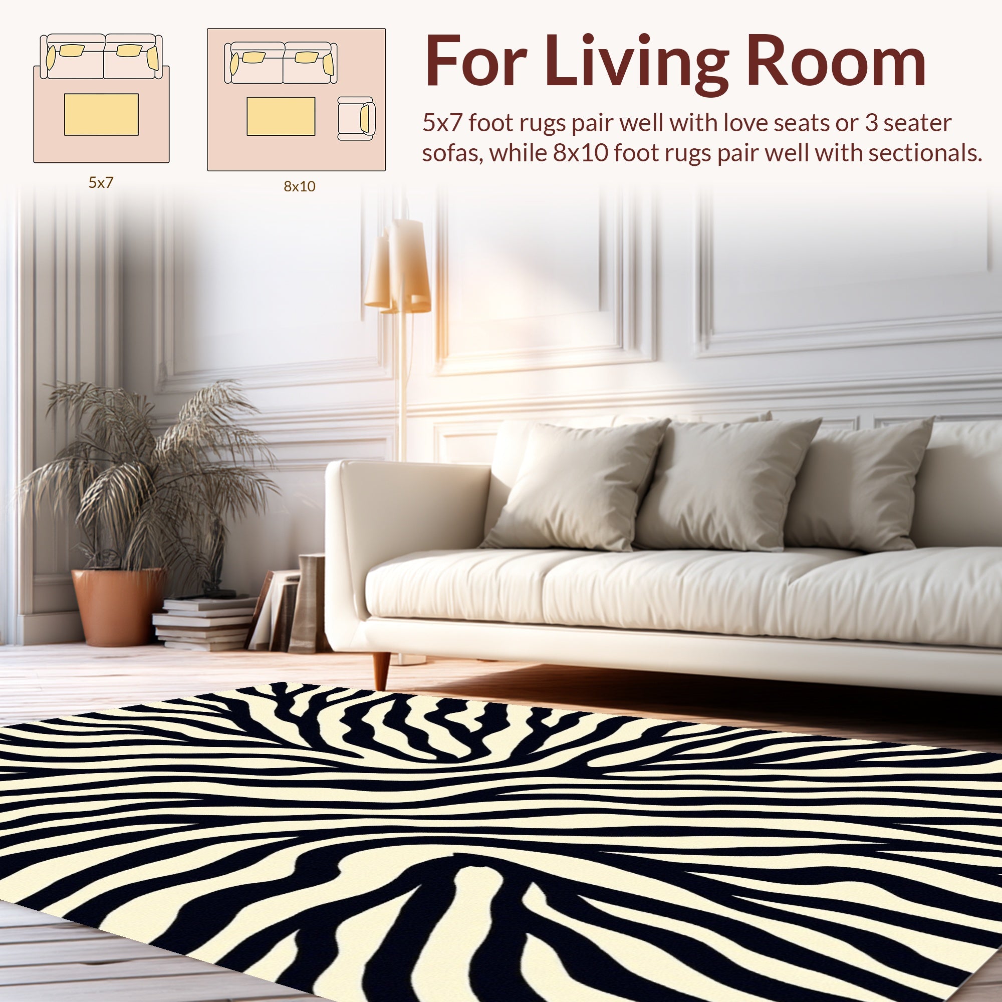 Bold Zebra Striped Warm Hues Rug