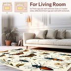 Insect Pattern with Butterflies Dragonflies Rug
