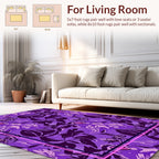 Purple Floral Abstract Pattern Rug