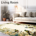 Birds and Lush Foliage Pattern Design Rug
