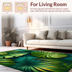 Lush Tropical Leaf Pattern Rug
