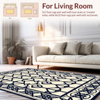 Statement Black Cream Geometric Pattern Rug