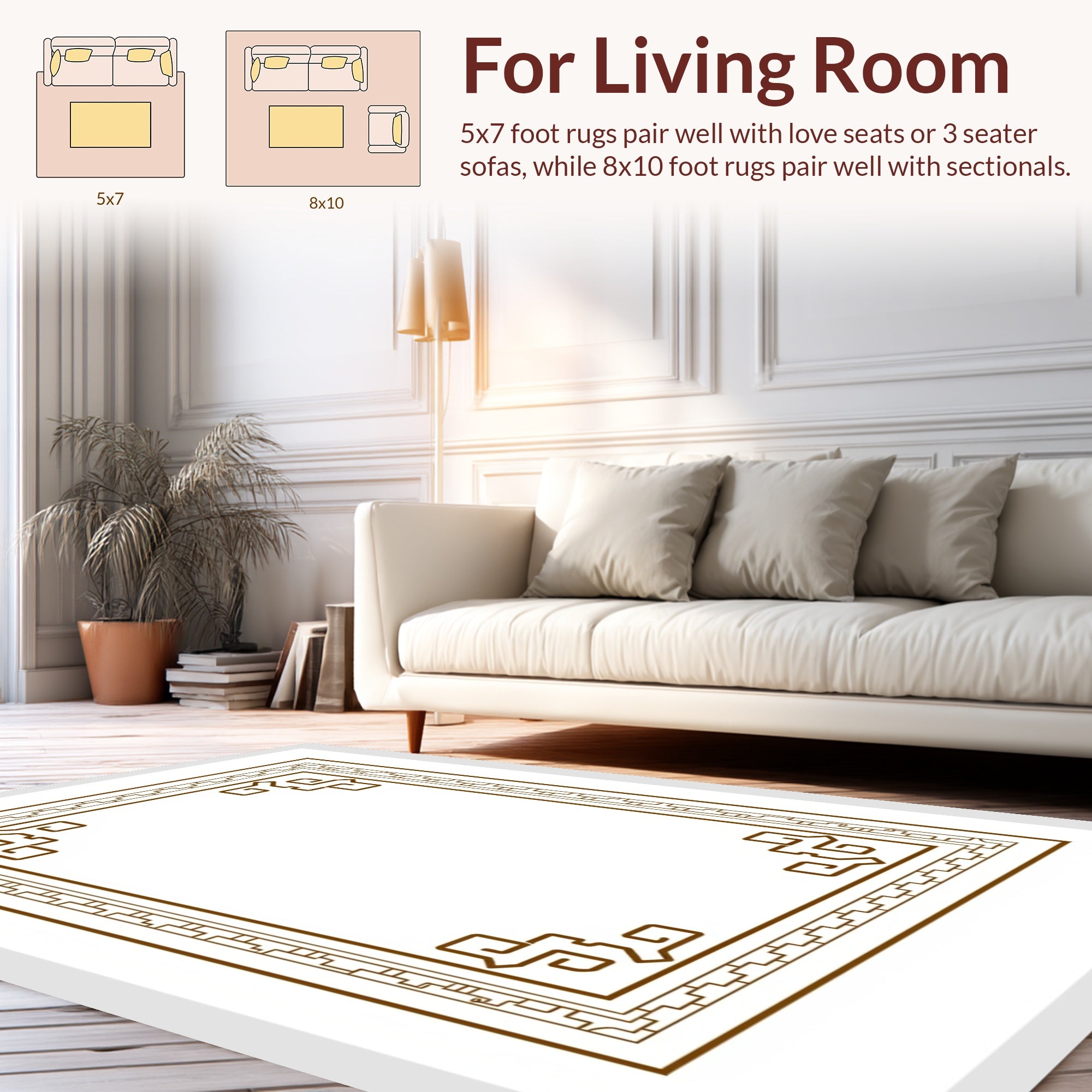 Classic Scroll Geometric Pattern Rug