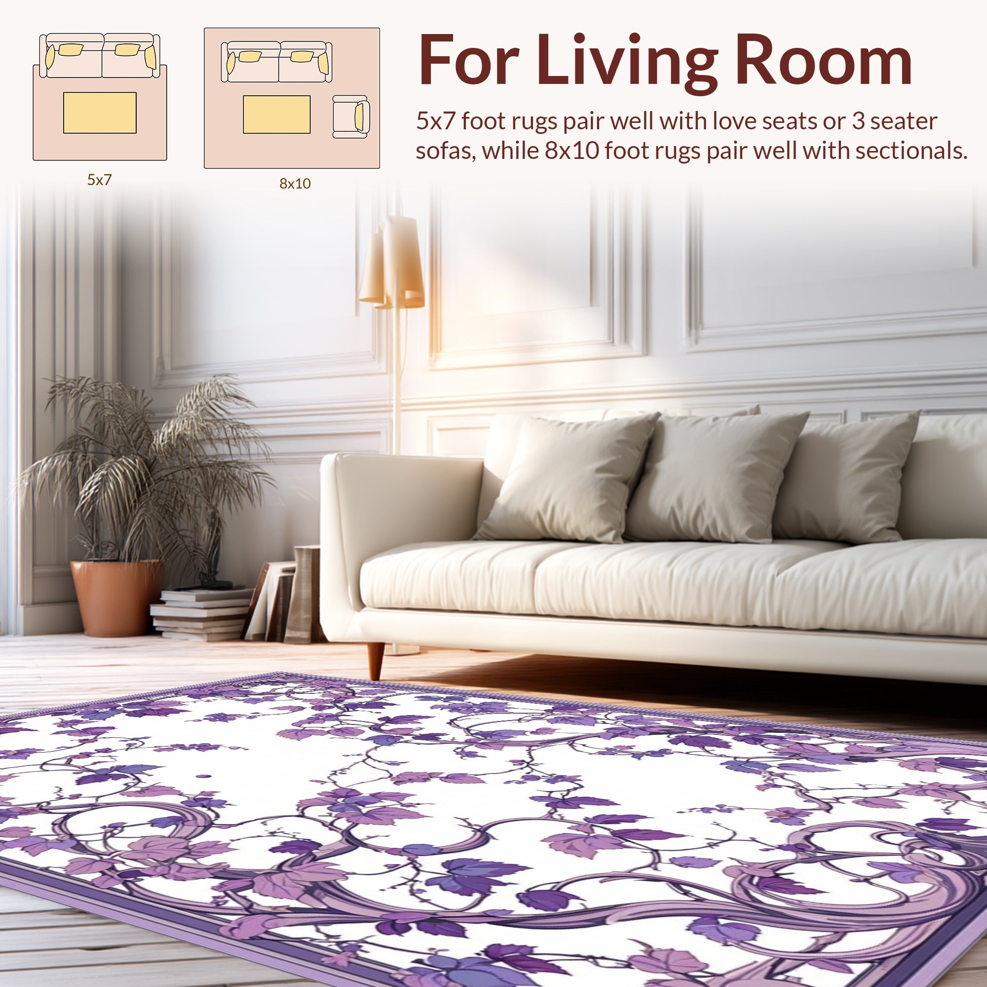 Victorian Vine Leaf Pattern Rug