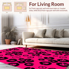Bold Pink Leopard Print Pattern Rug