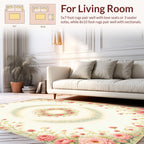 Romantic Pink Peony Floral Garland Rug