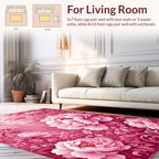 Pink Floral Garden Pattern Rug
