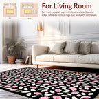 Floral Whimsical Pink Cream Pattern Rug