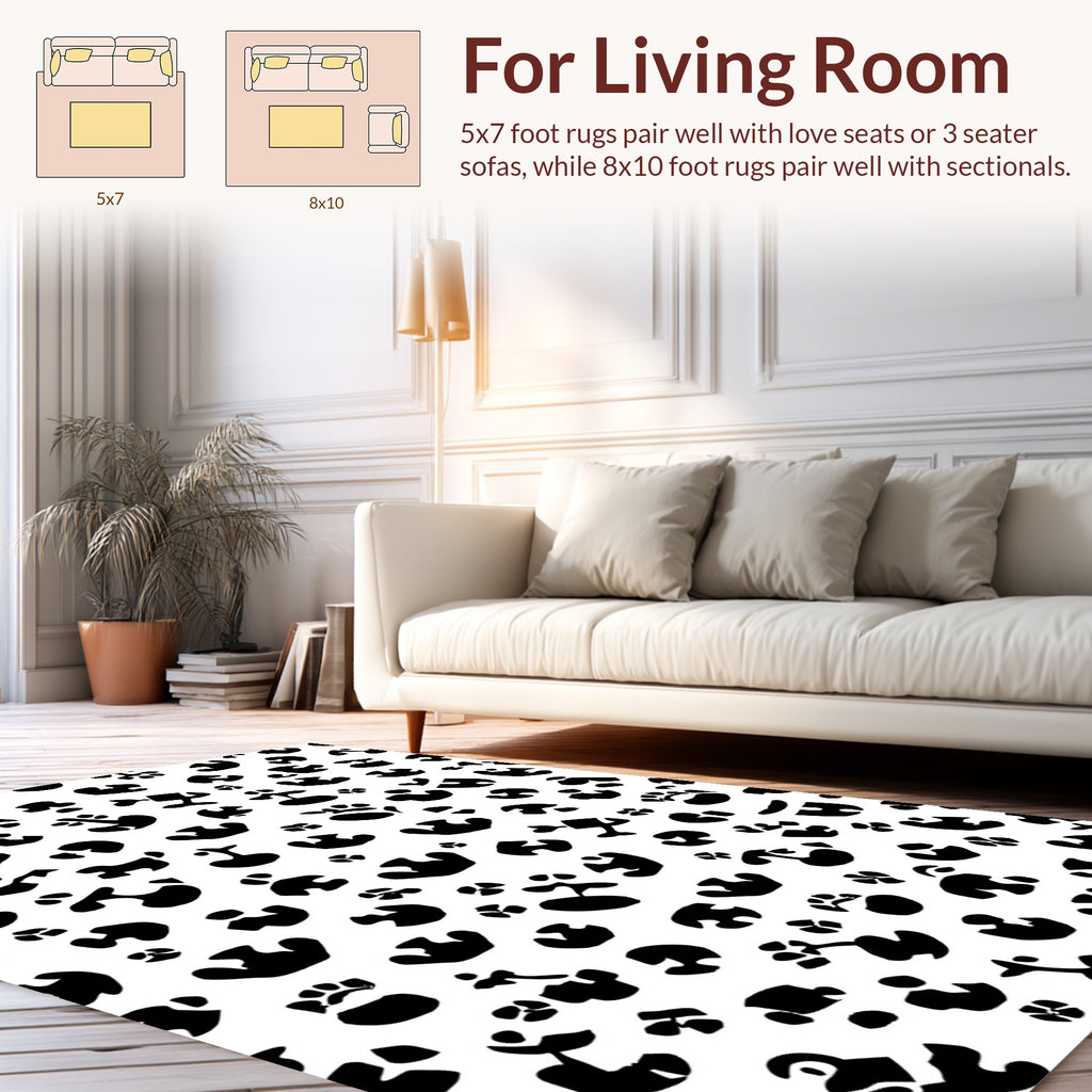 Abstract Animal Paw Print Design Rug