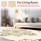 Elaborate Ornamental Golden Floral Medallion Design Rug