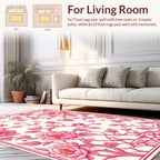 Pink Floral Vine Pattern Rug