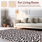 Black Leopard Print Design Rug