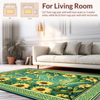 Sunflowers In Lush Green Waterscape Rug
