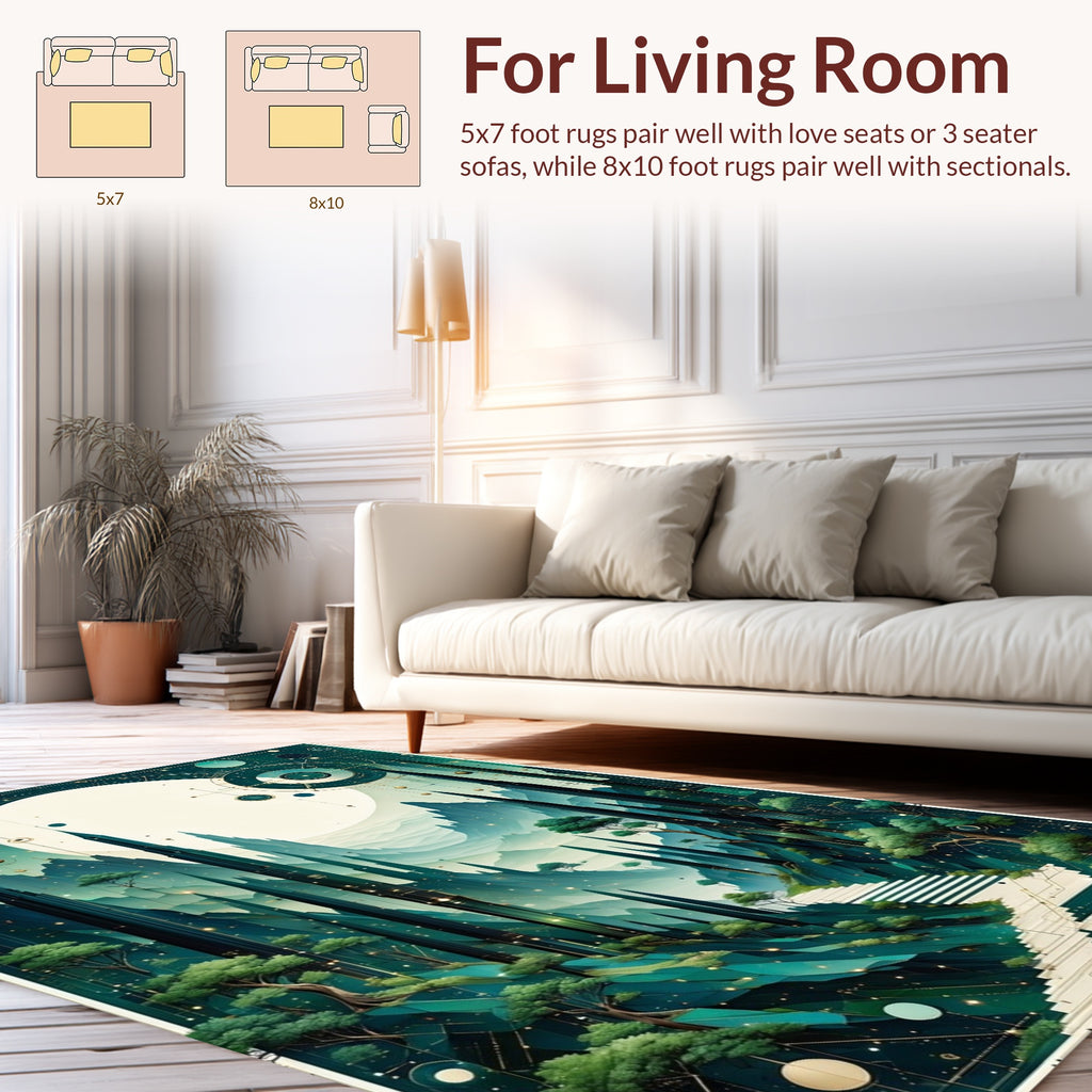 Mystical Cosmic Geometric Landscape Rug