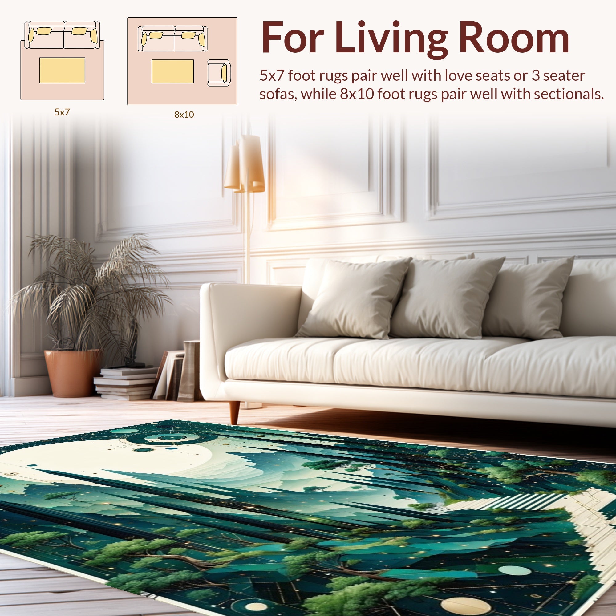 Mystical Cosmic Geometric Landscape Rug