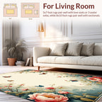 Whimsical Floral Butterfly Scene Rug