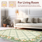 Pastel Floral Botanical Pattern Rug