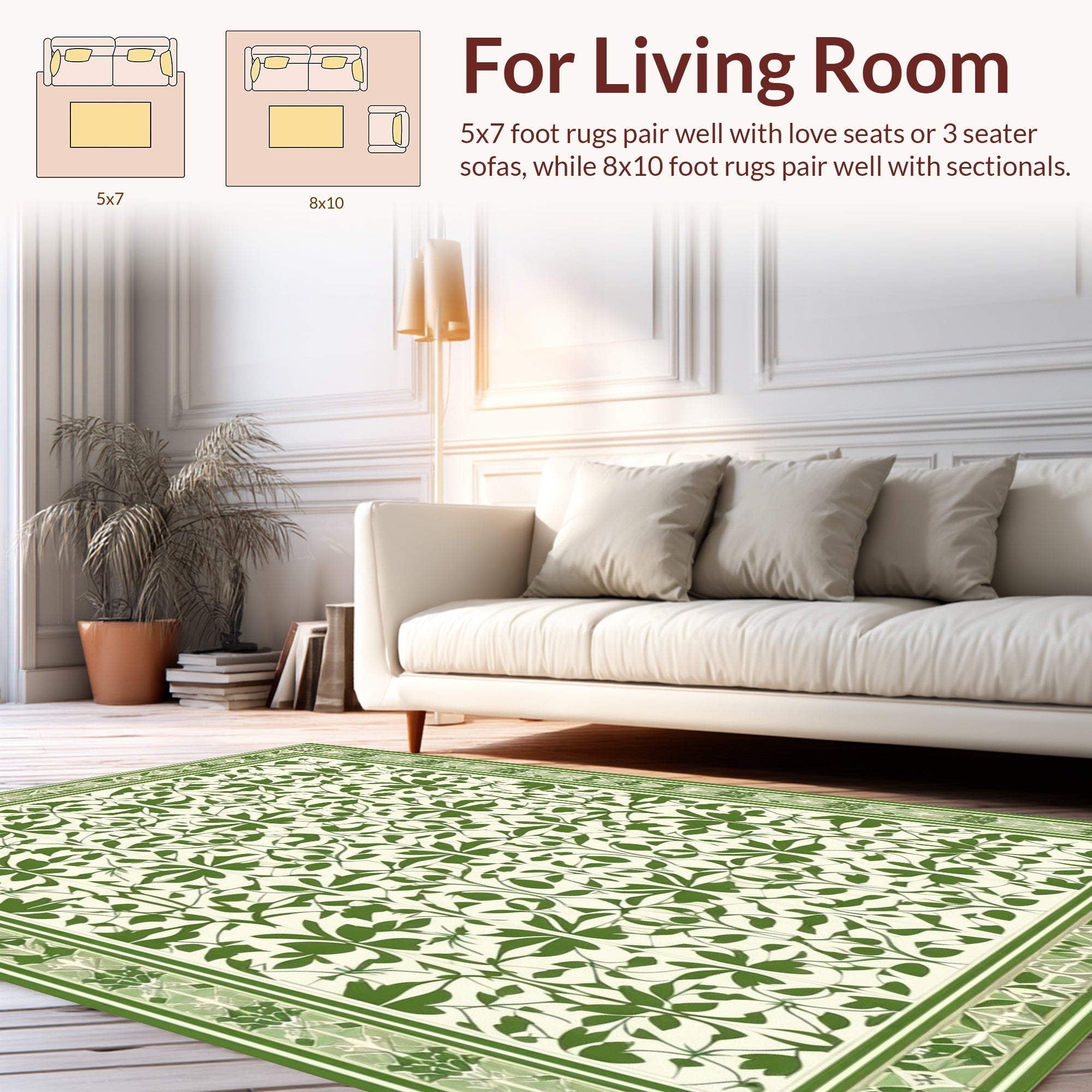 Intricate Floral Vine Pattern Rug