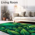 Enchanted Forest Tropical Leaves Rug