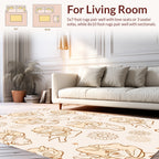 Retro Floral Blossom Line Art Rug
