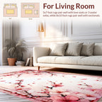Pink Cherry Blossom Delicate Floral Pattern Rug