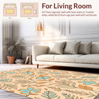 Abstract Floral Line Art Design Rug