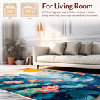 Serene Lotus Pond Landscape Art Rug
