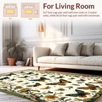 Nature Butterflies And Flowers Pattern Rug